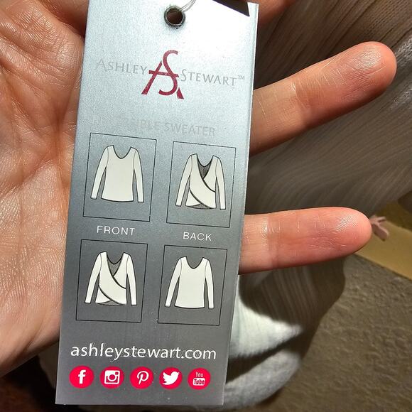 Ashley Stewart 18/20 Reversible Ribbed Wrap Sweater Plus Size Minimalist - Picture 13 of 14